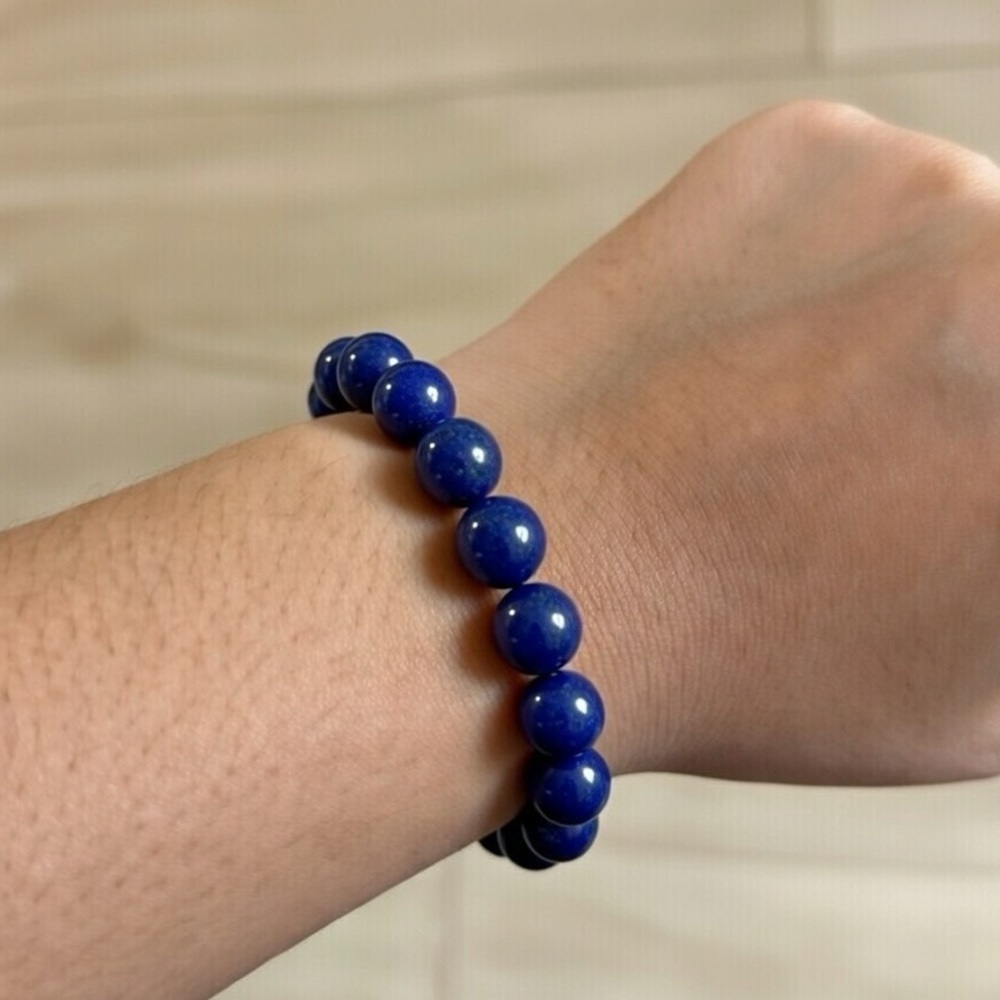 Blue Onyx Beaded Stretch Bracelet